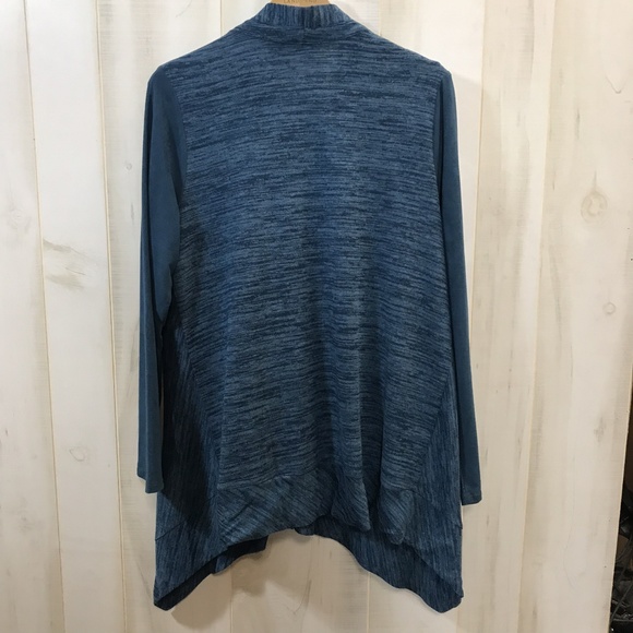 LOGO Lori Goldstein Blue Shark Bite Zip Up Tunic M - Picture 3 of 4